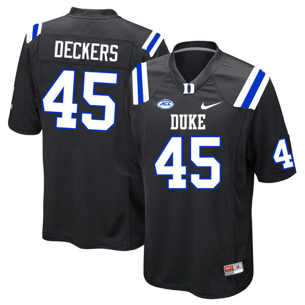 Men #45 Evan Deckers Duke Blue Devils College Football Jerseys Sale-Black - Click Image to Close